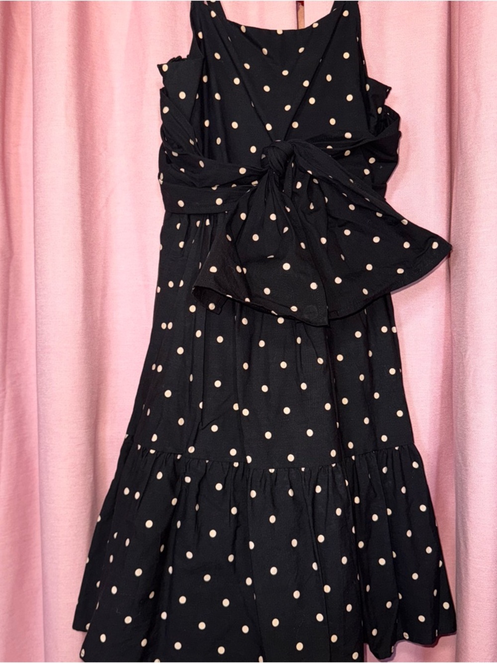 Blueberi Boulevard Black Polka Dot Smocked Midi Dress